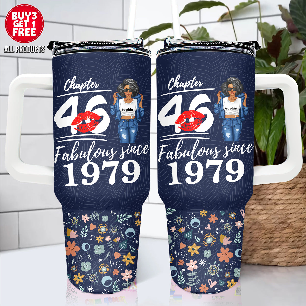 Personalized Tumbler With Straw, Gift Ideas 46th Birthday Woman-ALK