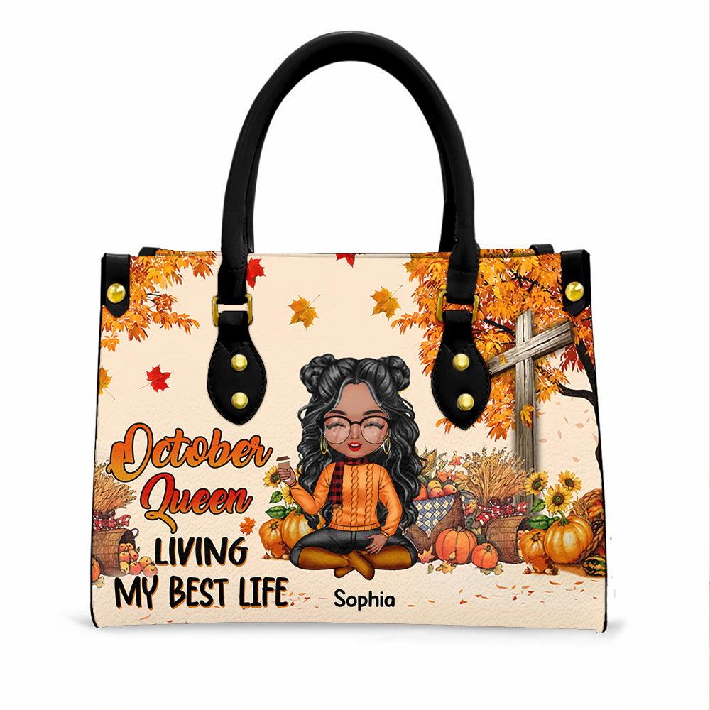 Personalized Leather Bag - Birthday, Handbag Personalized, Custom Birthday Gift, Queens Are Born In October