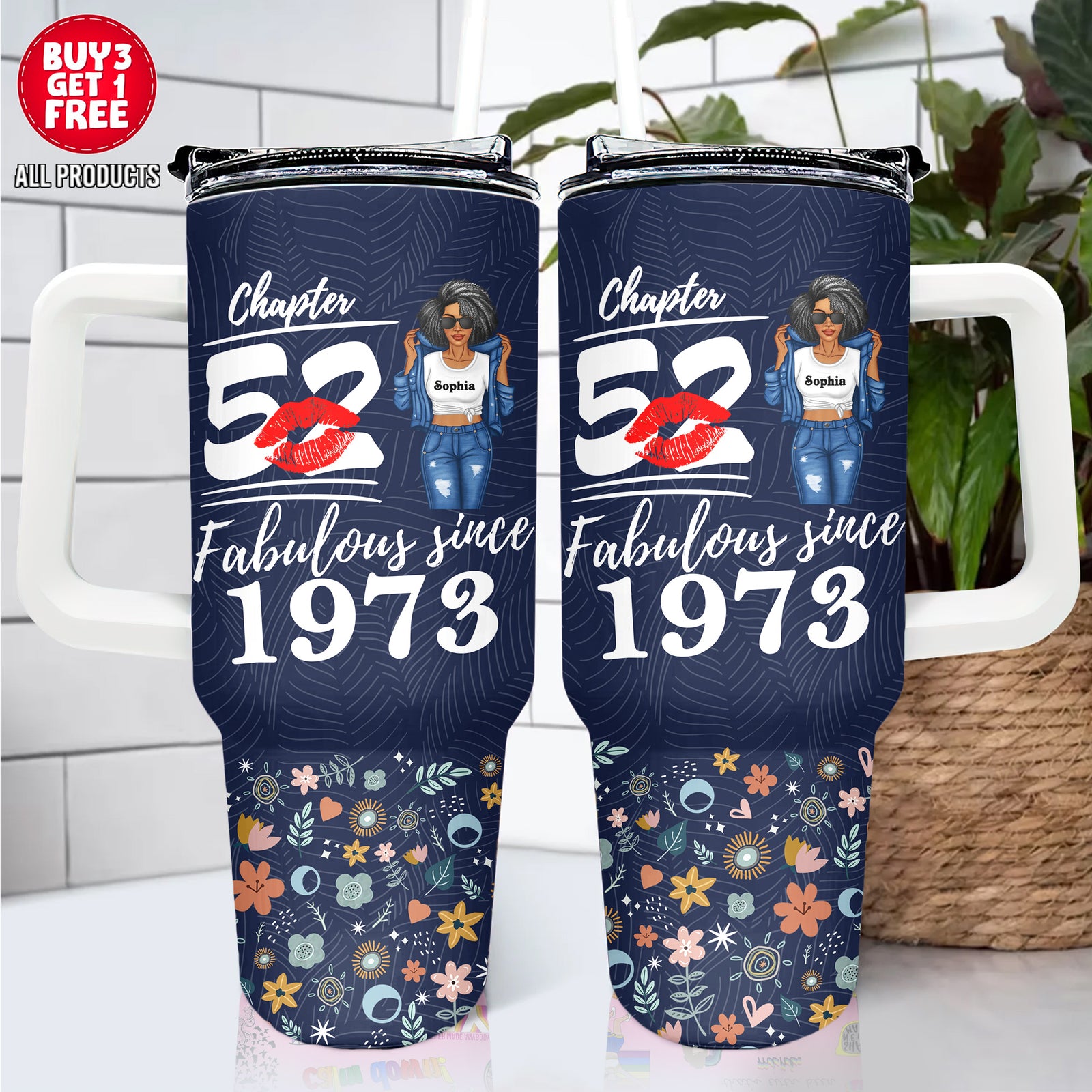 Personalized Tumbler With Straw, Gift Ideas 52nd Birthday Woman-ALK