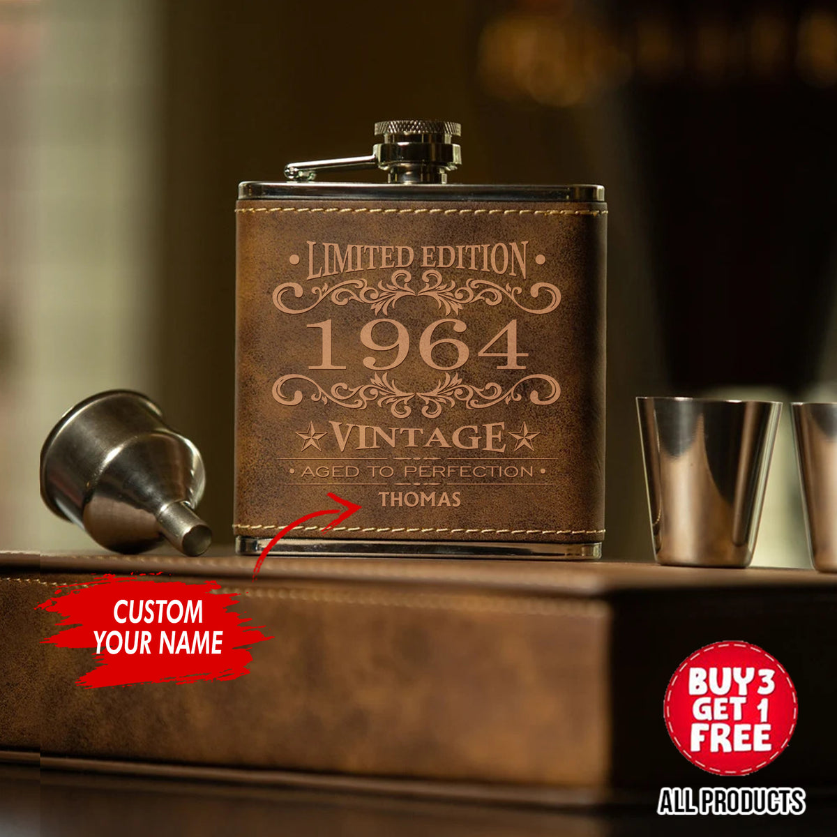 Personalized Flask Set, Flask Gift for Him, Flask for Men, Groomsmen Gifts, Best Man Gift, Dad Gift, Mens Gift, Lettering Boyfriend Gift-YPT-HMT