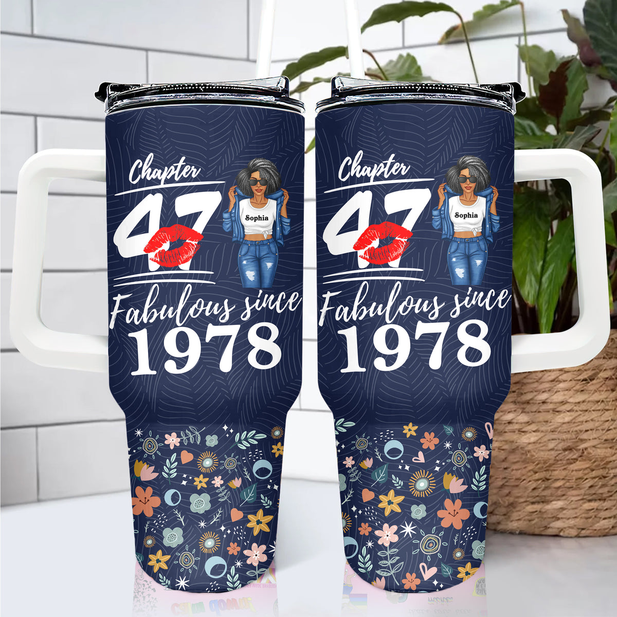 Personalized Tumbler With Straw, Gift Ideas 47th Birthday Woman-ALK