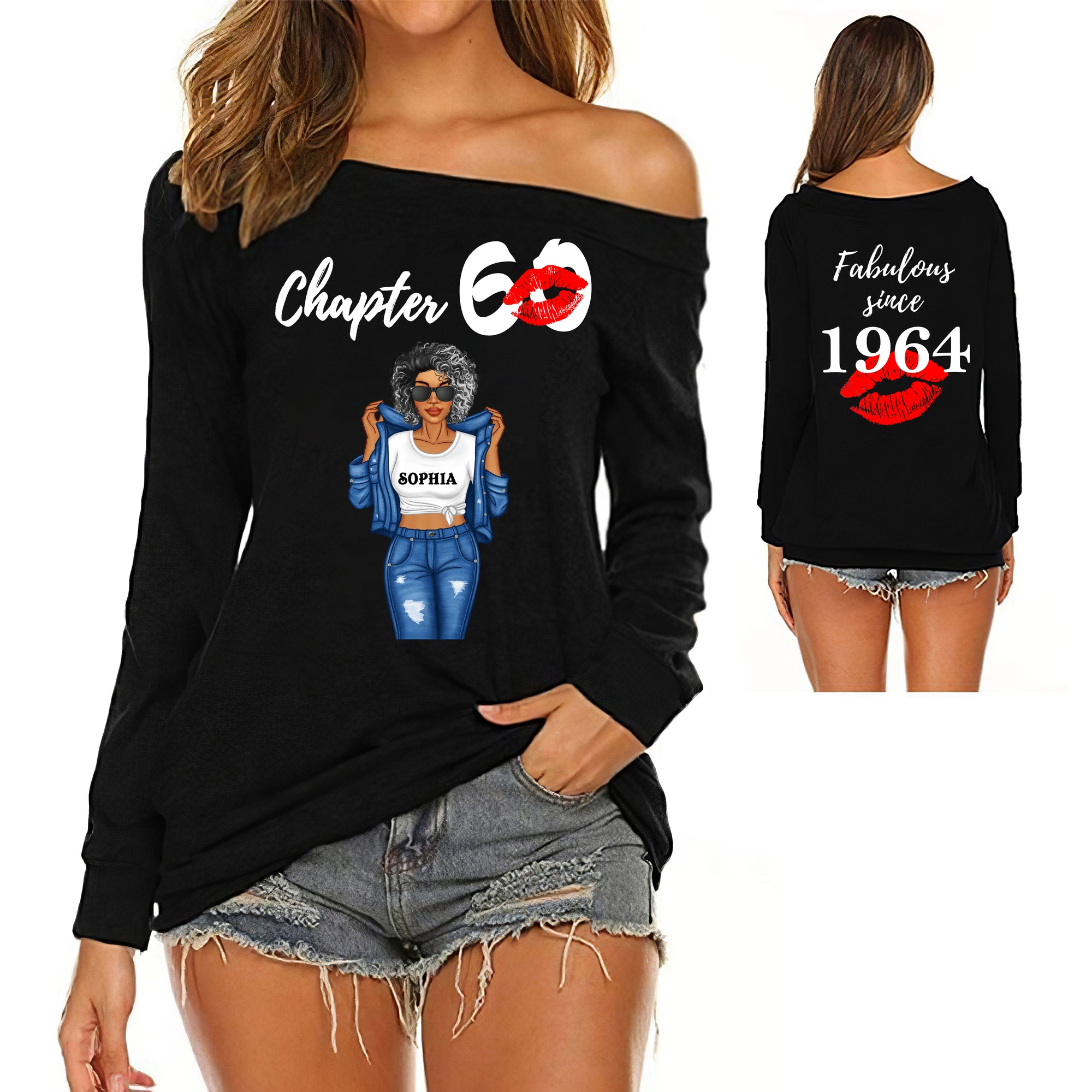 Women's Off-Shoulder Sweatshirt, Chapter 60, Fabulous Since 1964 60th Birthday - ALK