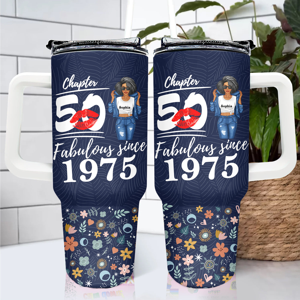 Personalized Tumbler With Straw, Gift Ideas 50th Birthday Woman-ALK