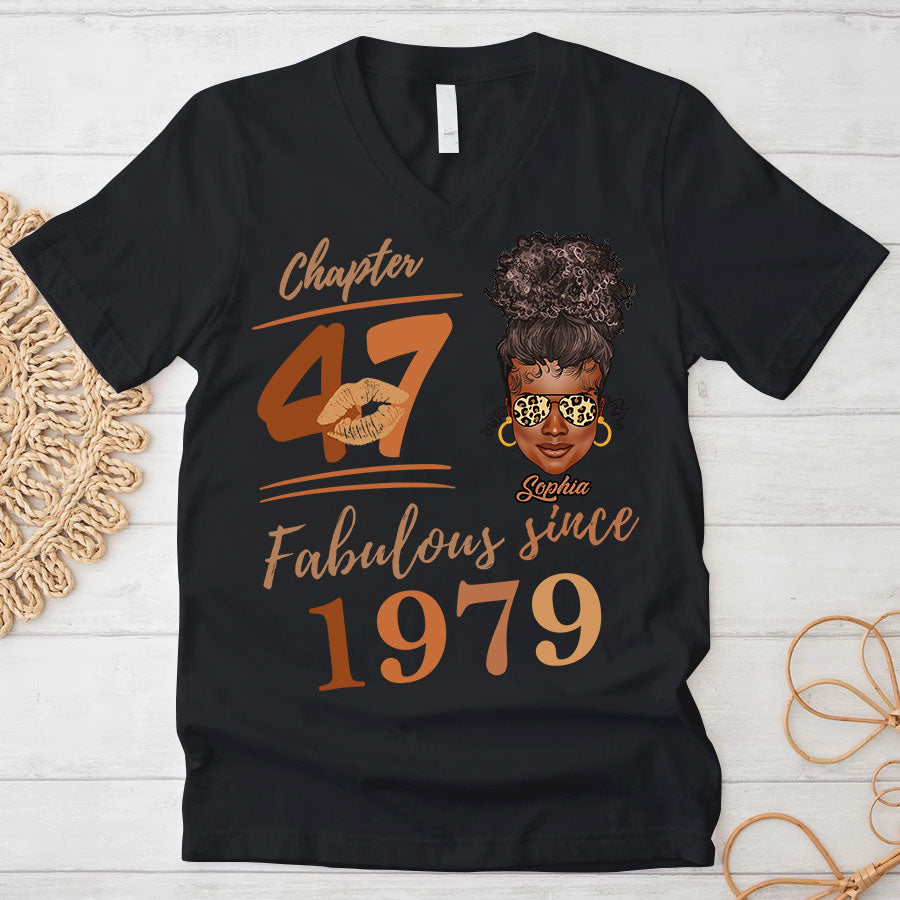Chapter 47, Fabulous Since 1979 47th Birthday Unique T Shirt For Woman, Her Gifts For 47 Years Old , Turning 47 Birthday Cotton Shirt TLQ