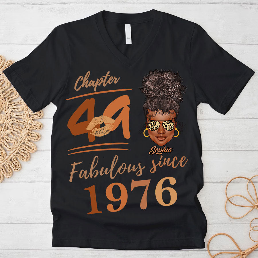 Chapter 49, Fabulous Since 1976 49th Birthday Unique T Shirt For Woman, Her Gifts For 49 Years Old , Turning 49 Birthday Cotton Shirt TLQ
