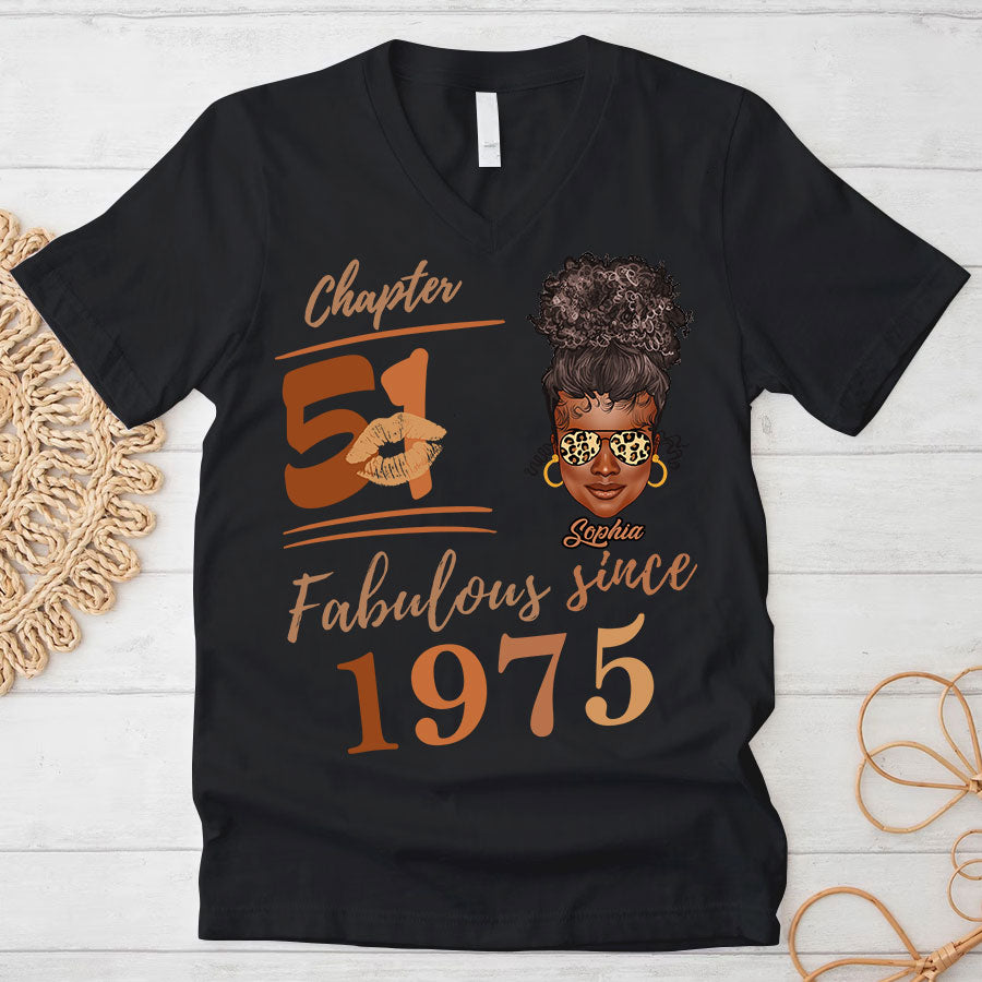 Chapter 51, Fabulous Since 1975 51st Birthday Unique T Shirt For Woman, Her Gifts For 51 Years Old , Turning 51 Birthday Cotton Shirt TLQ