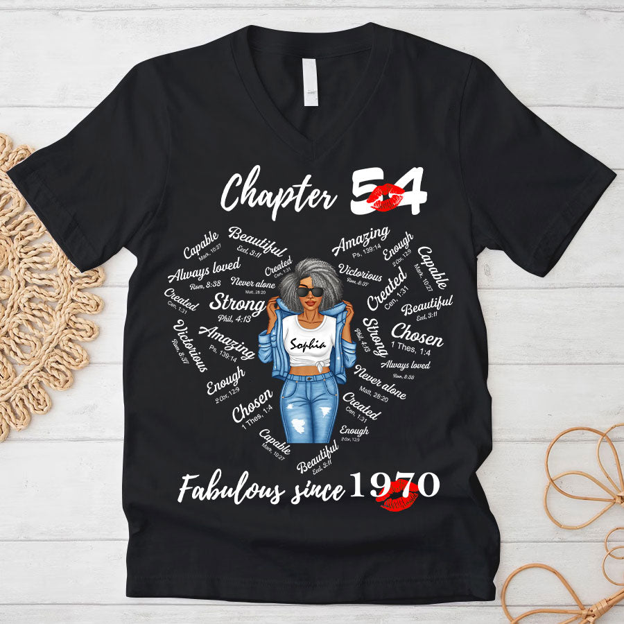 Chapter 54, Fabulous Since 1970 54th Birthday Unique T Shirt For Woman, Her Gifts For 54 Years Old , Turning 54 Birthday Cotton Shirt-TLQ