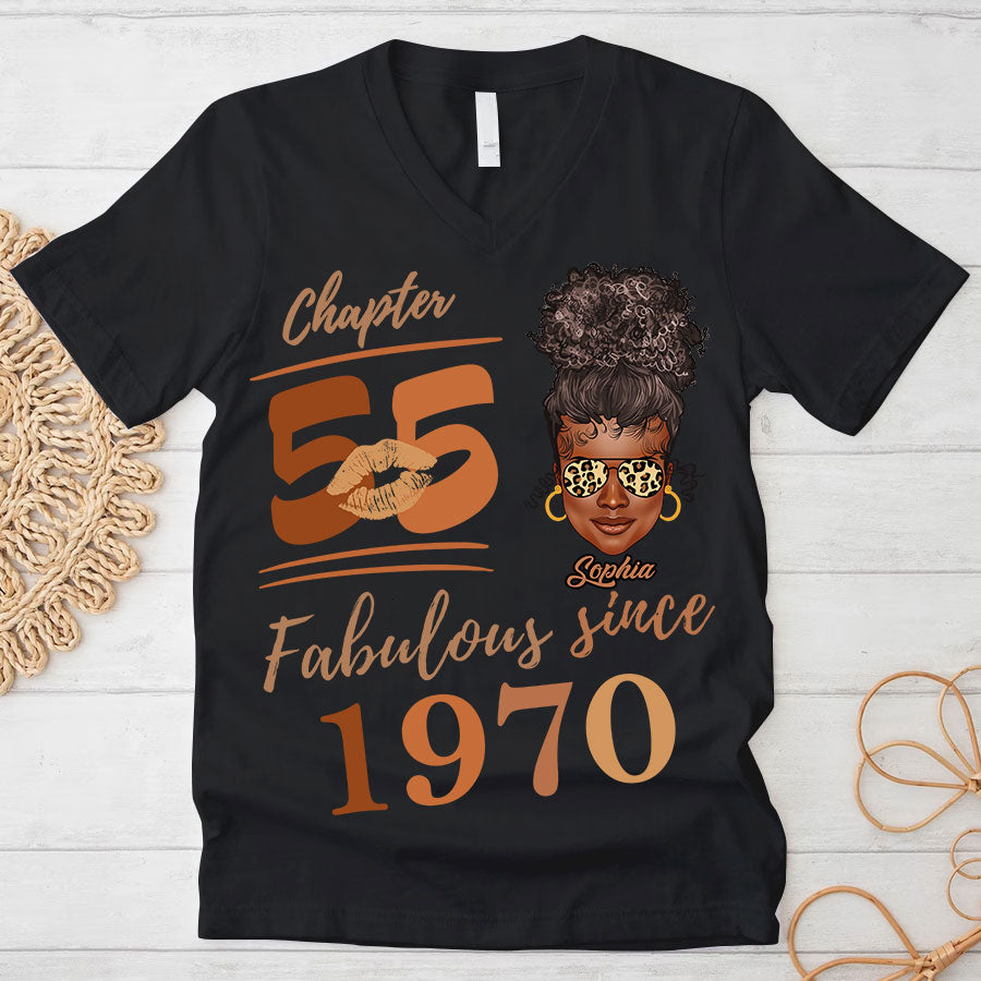 Chapter 55, Fabulous Since 1970 55th Birthday Unique T Shirt For Woman, Her Gifts For 55 Years Old , Turning 55 Birthday Cotton Shirt TLQ