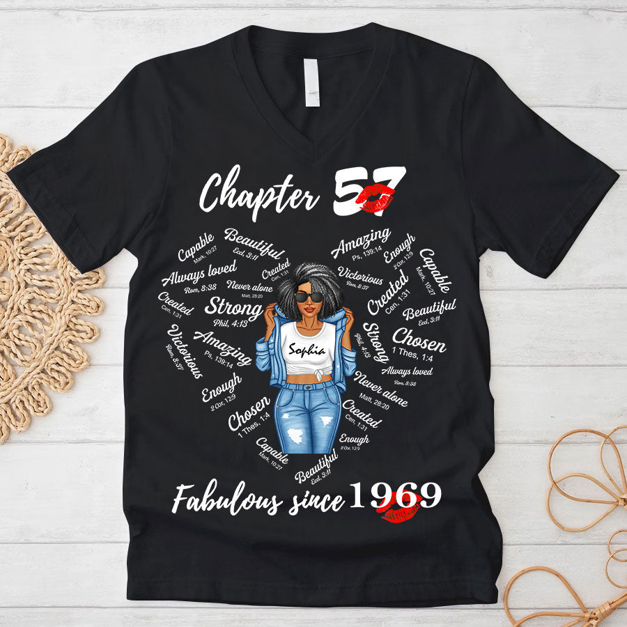Chapter 57, Fabulous Since 1969 57th Birthday Unique T Shirt For Woman, Her Gifts For 57 Years Old , Turning 57 Birthday Cotton Shirt-TLQ