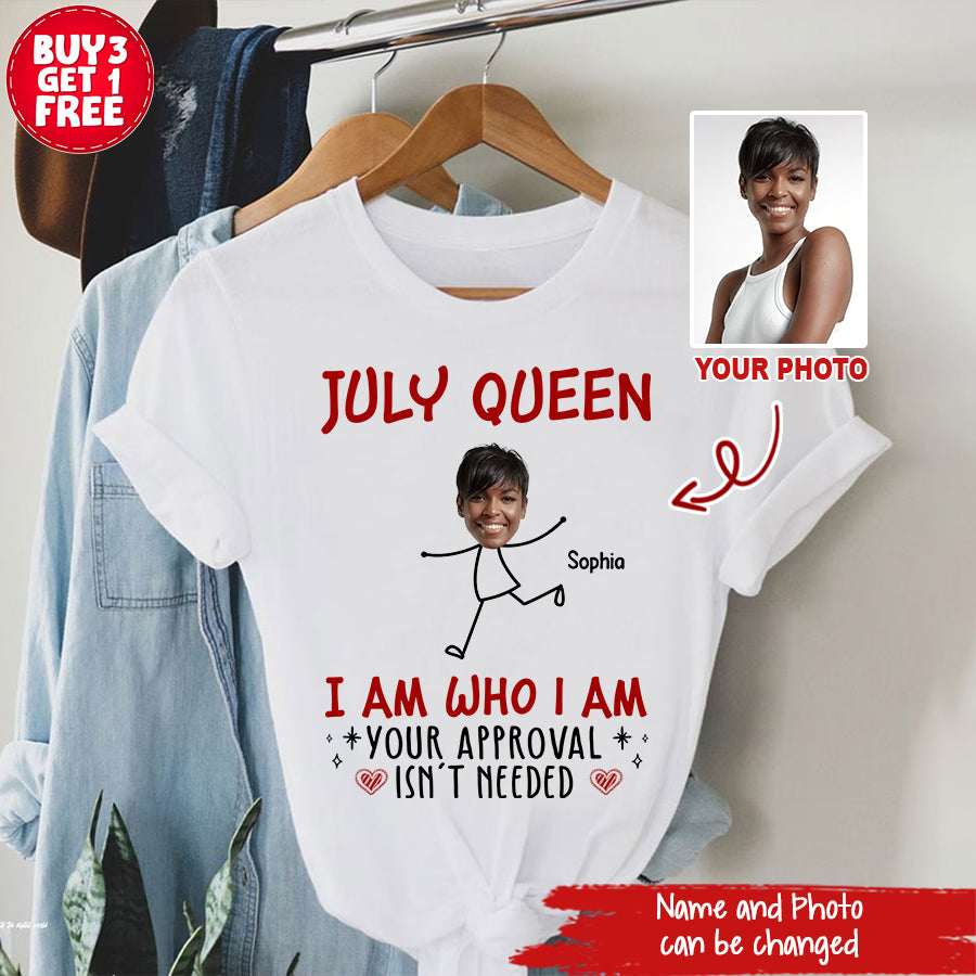 July Birthday Shirt, Custom Birthday Shirt, Queens Born In July, July Birthday Shirts For Woman Custom Photo