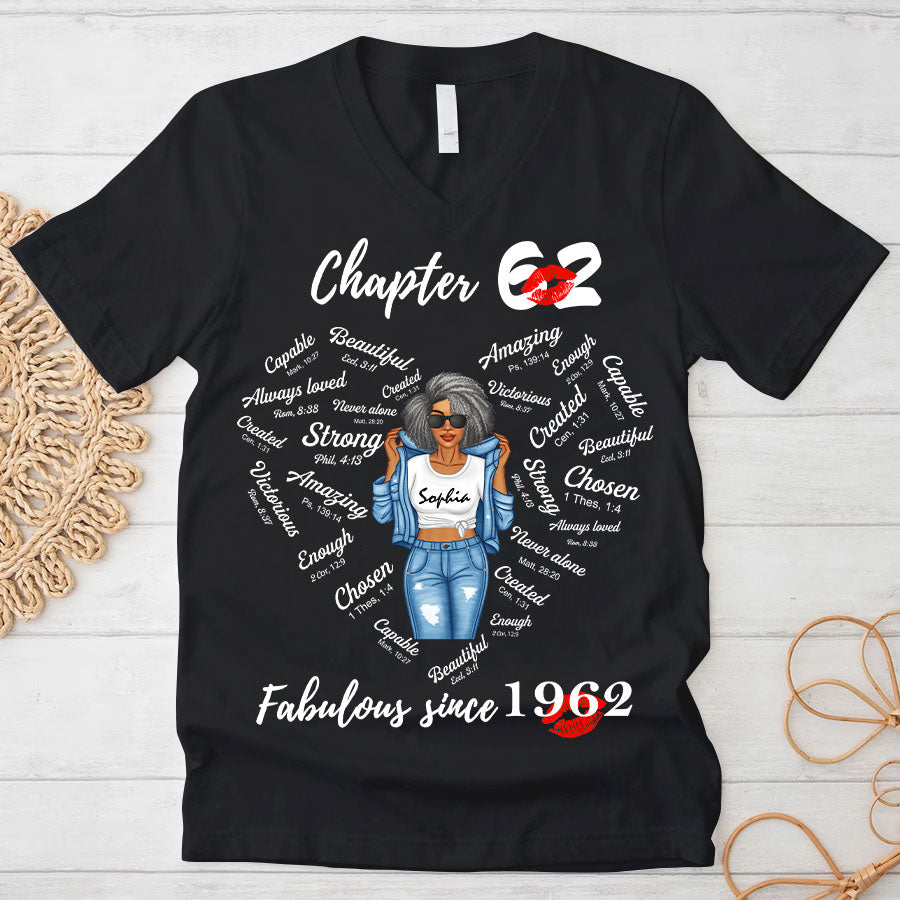 Chapter 62 Fabulous Since 1962 62nd Birthday Unique T Shirt For Woman, Her Gifts For 62 Years Old , Turning 62 Birthday Cotton Shirt-TLQ