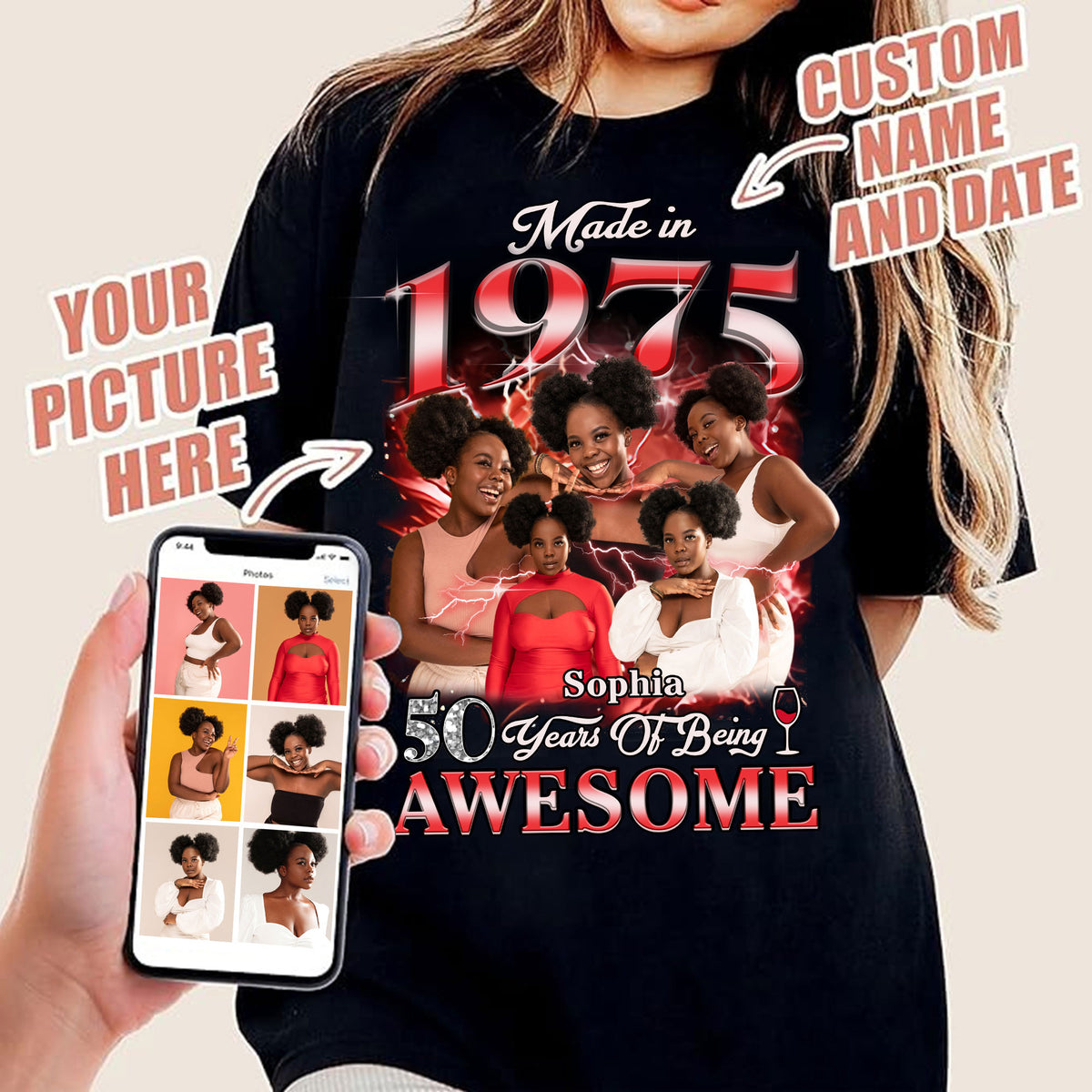 50th Birthday Shirts, Custom Birthday Shirts, Turning 50 Shirt, Gifts For Women Turning 50, 50th Birthday Shirts For Her-YPT-HMT