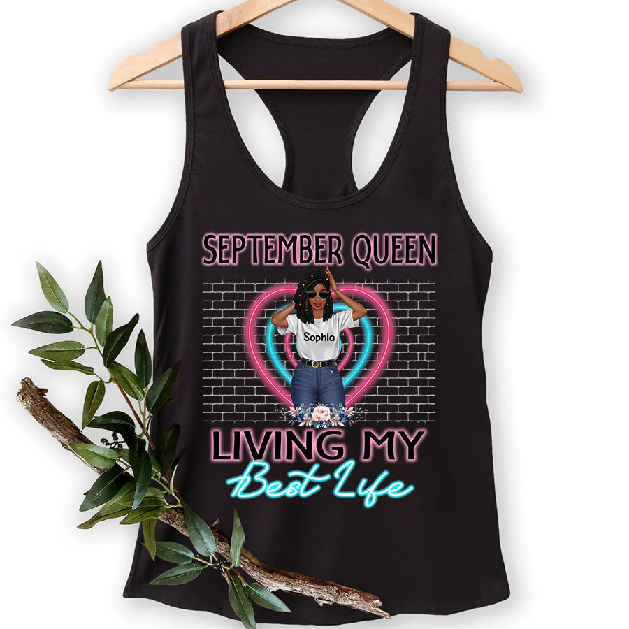 September Birthday Shirt, Custom Birthday Shirt, Queen Was Born In September, September Birthday Shirts For Woman