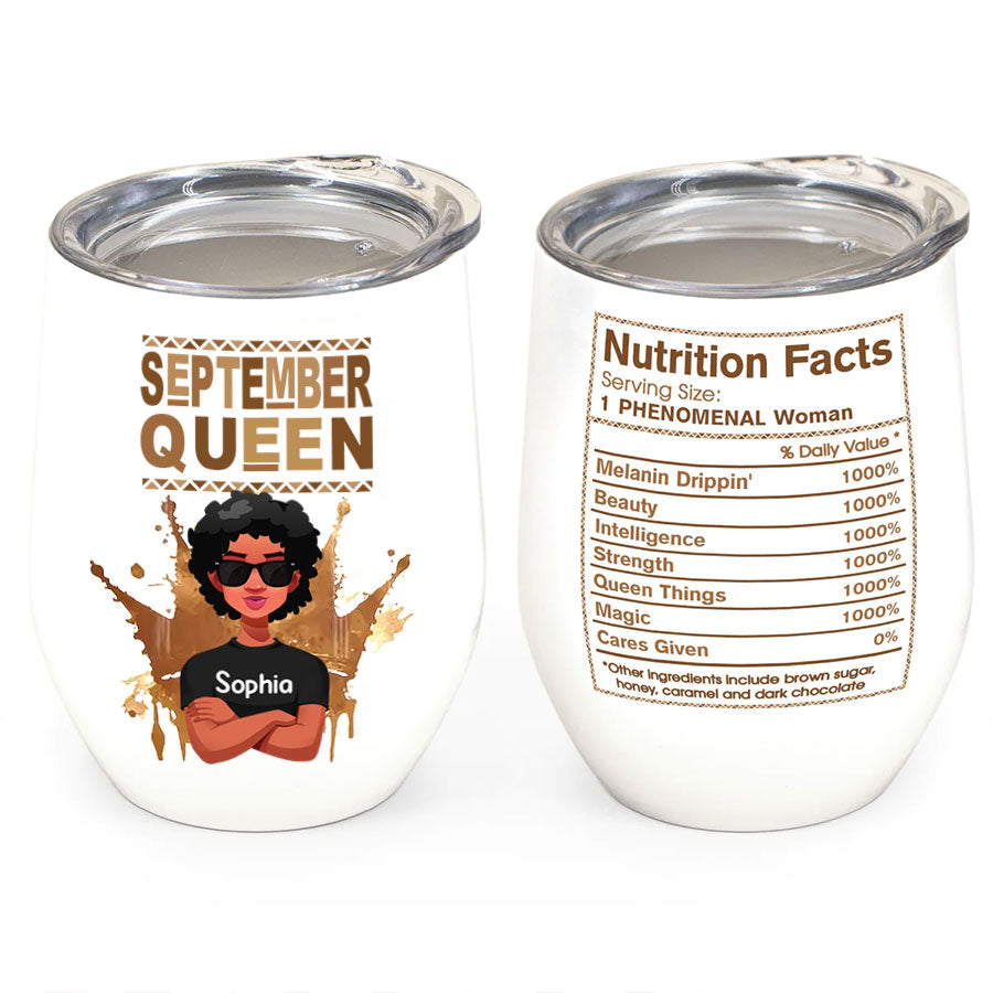 Personalized Wine Tumbler - Birthday Gift For September Queen, September Birthday Gifts, September Birthday Gift Idea For Her