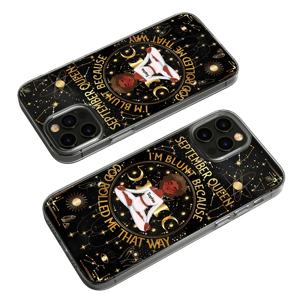 Personalized Clear Phone Case, Birthday Gifts For September Queens, September Birthday Gift Idea For Yoga Lovers