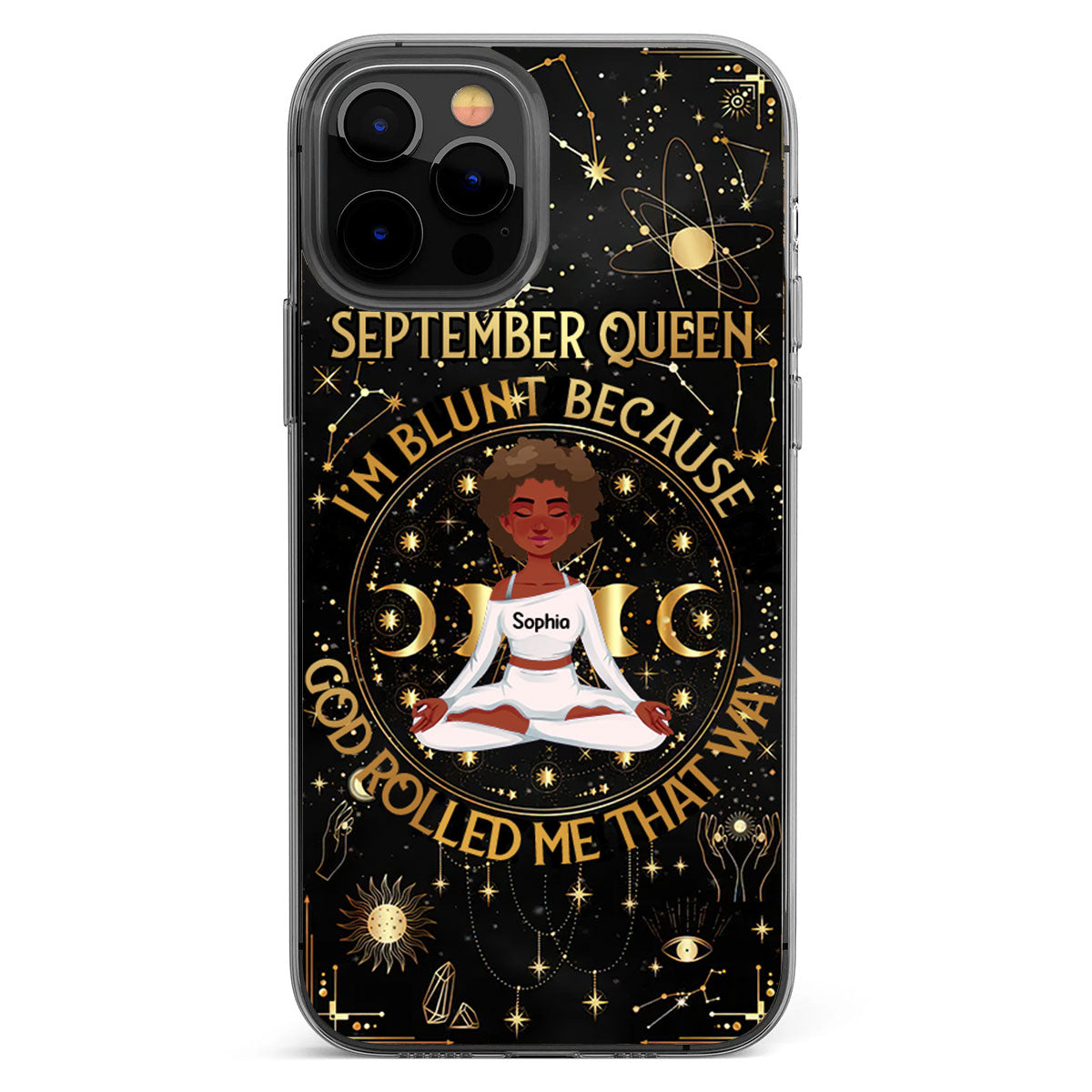 Personalized Clear Phone Case, Birthday Gifts For September Queens, September Birthday Gift Idea For Yoga Lovers