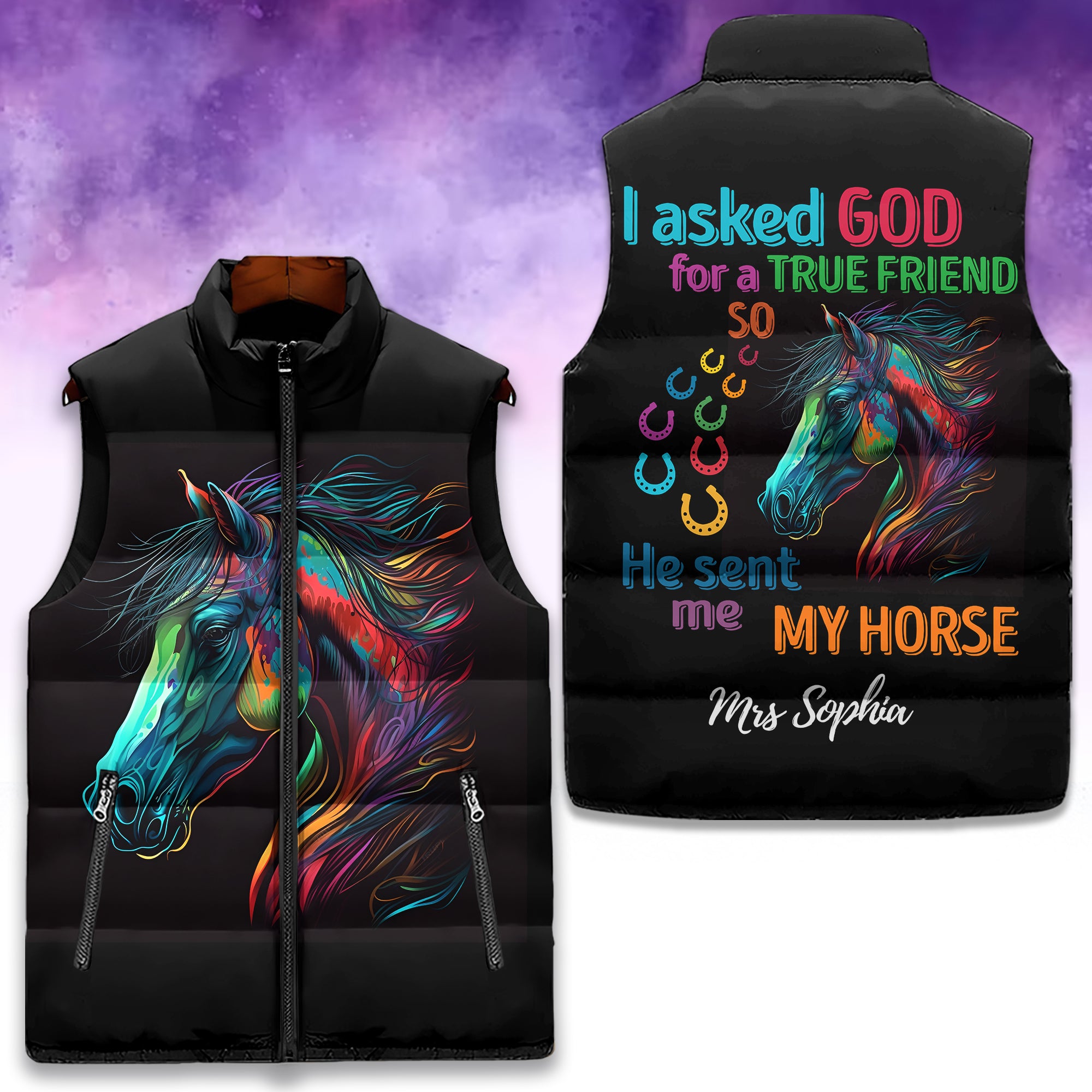 Puffer Vest - Gift Ideas For Woman , Horse Lovers