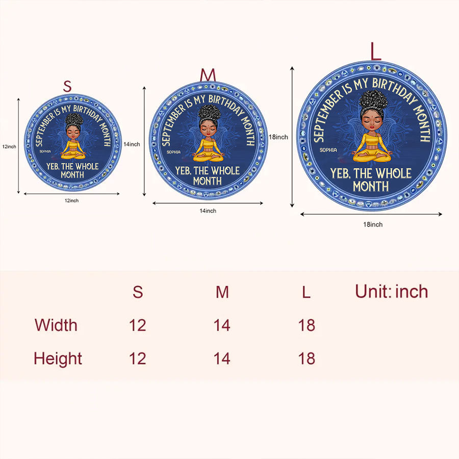 Personalized Custom Door Sign - Gift For Yoga Lover, Gifts For September Girls, September Birthday Gifts For Woman