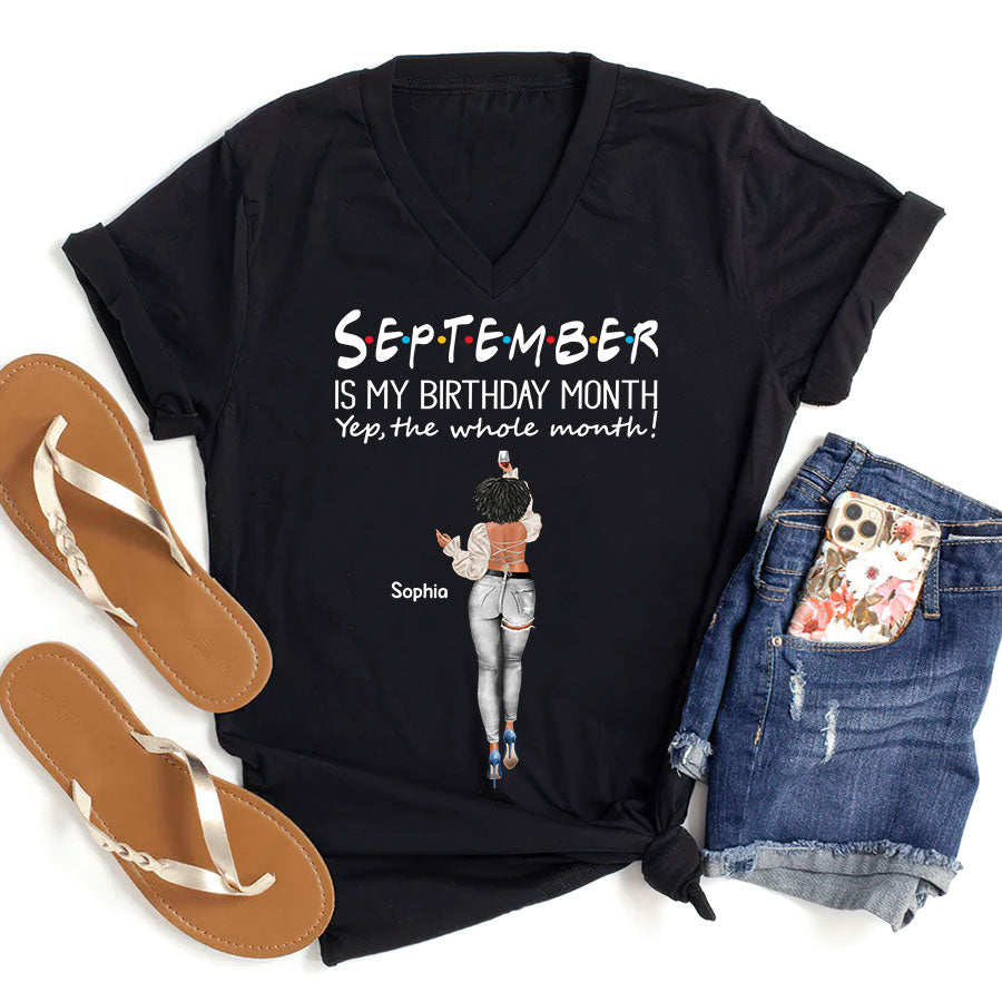 September Birthday Shirt, Custom Birthday Shirt, Queens Born In September, September Birthday Shirts For Woman