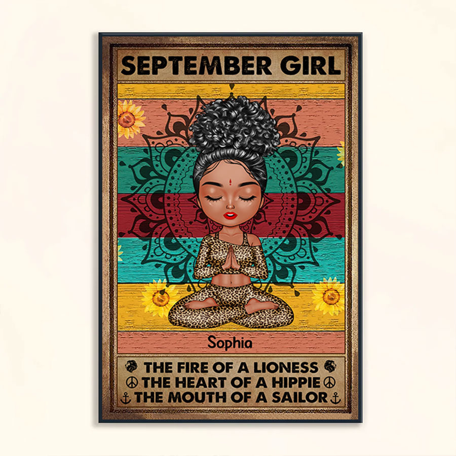 Personalized Poster - Canvas - Gift For Yoga Lover, Custom Birthday Gifts, September Birthday Gifts For Woman