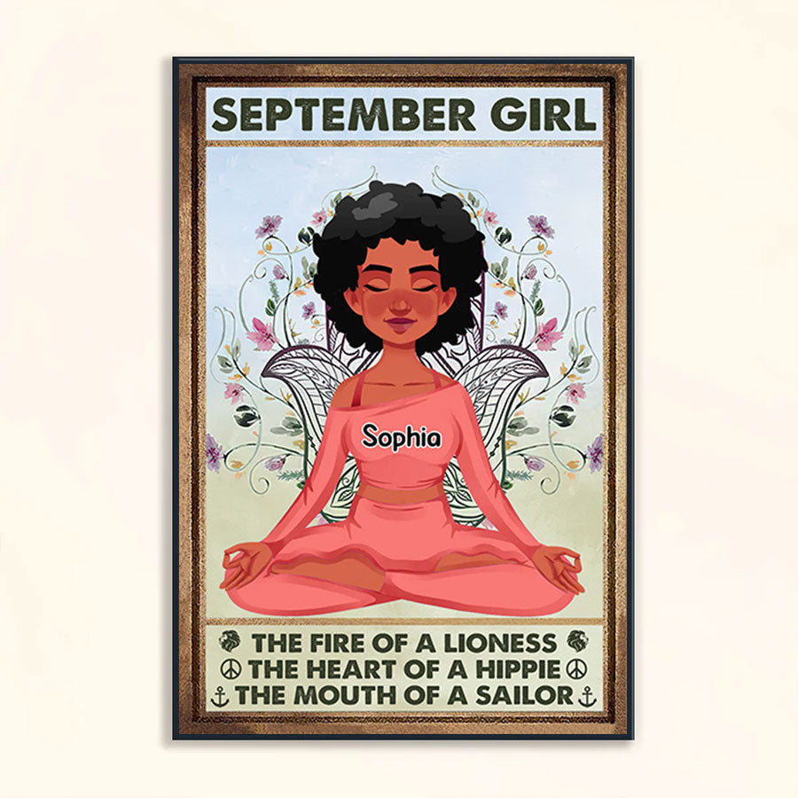 Personalized Poster - Canvas - Gift For Yoga Lover, Custom Birthday Gifts, September Birthday Gifts For Woman