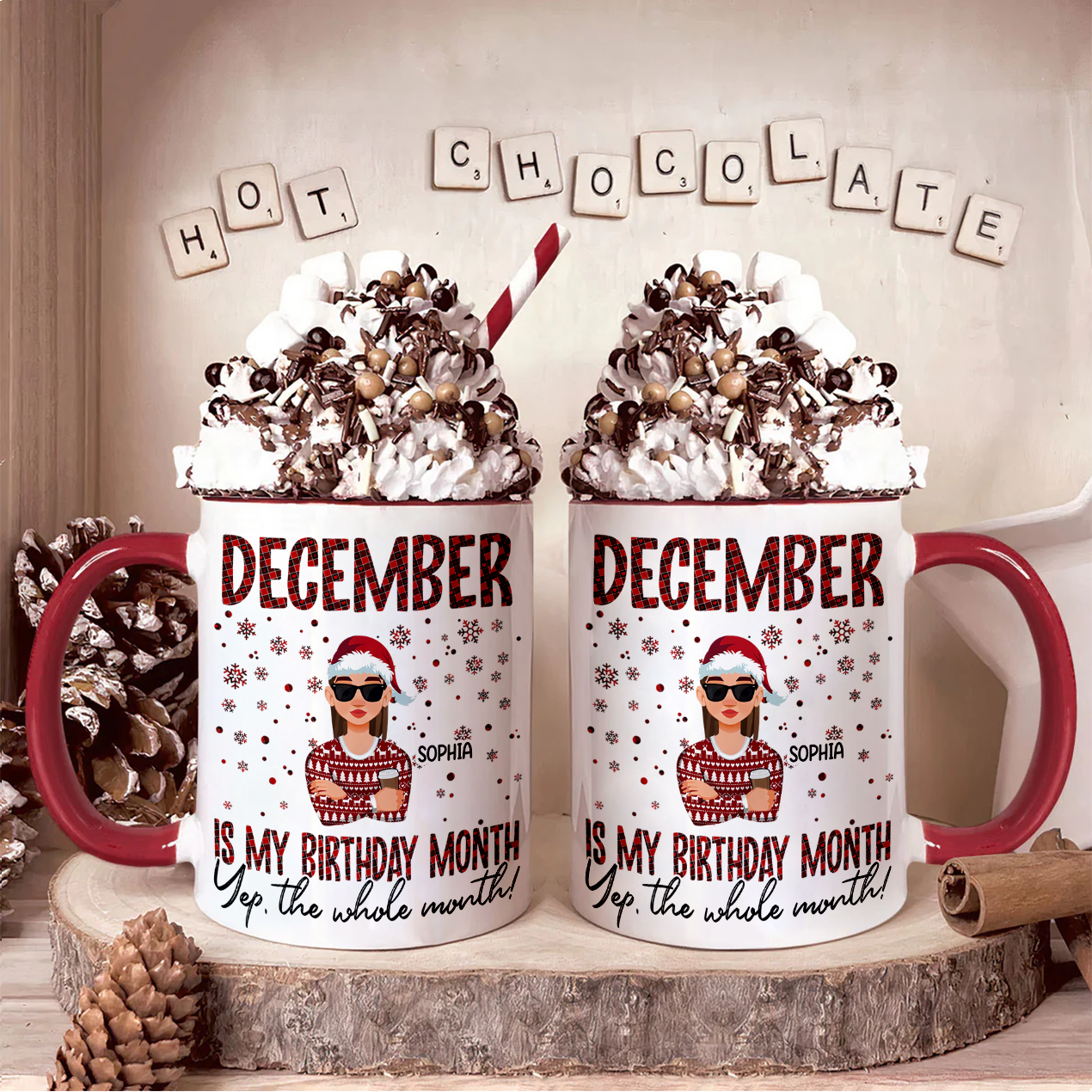 December Birthday Mug, Personalized Birthday Mug, Customized Mug For Birthday, Happy Birthday Personalized Mug