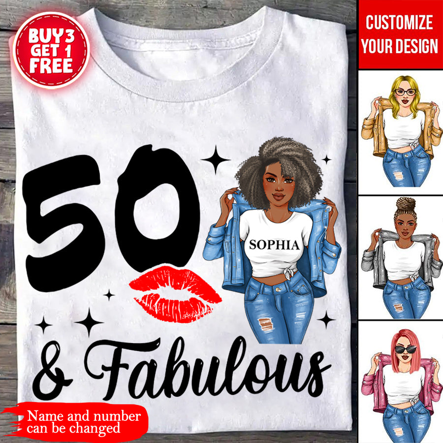 50th Birthday Shirts, Custom Birthday Shirts, Turning 50 Shirt, Gifts For Women Turning 50, 50 And Fabulous Shirt, 50th Birthday Shirts For Her-YPT-TLT