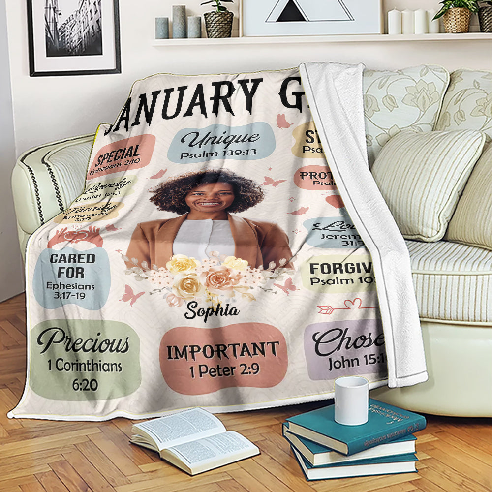 Personalized Blanket - Gift for January Girls