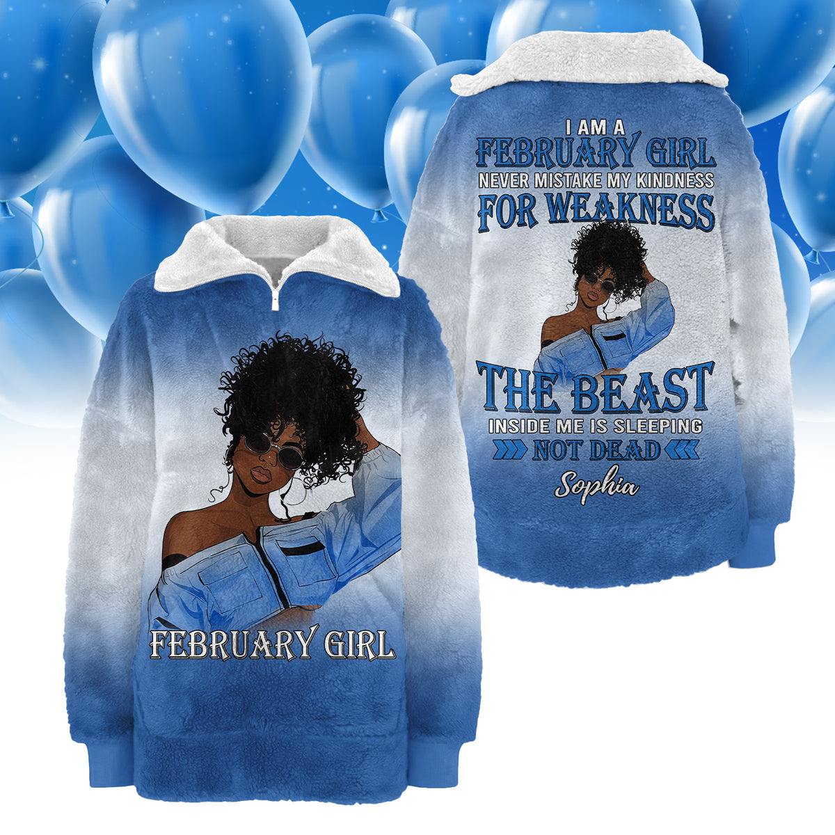 Borg Fleece Sweatshirt - Personalized Gift For Girls