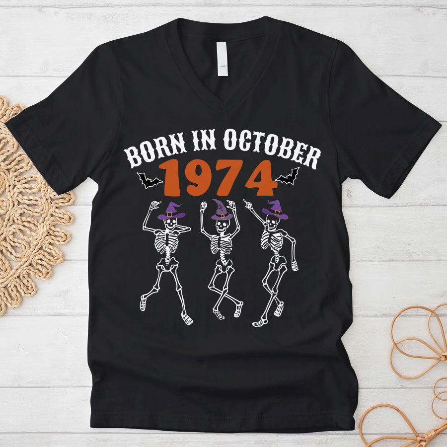 50th Birthday Shirts, 1974 Shirt, Custom Birthday Shirts, Turning 50 Shirt, queen was born in October, October shirts for Woman-YPT-TLQ