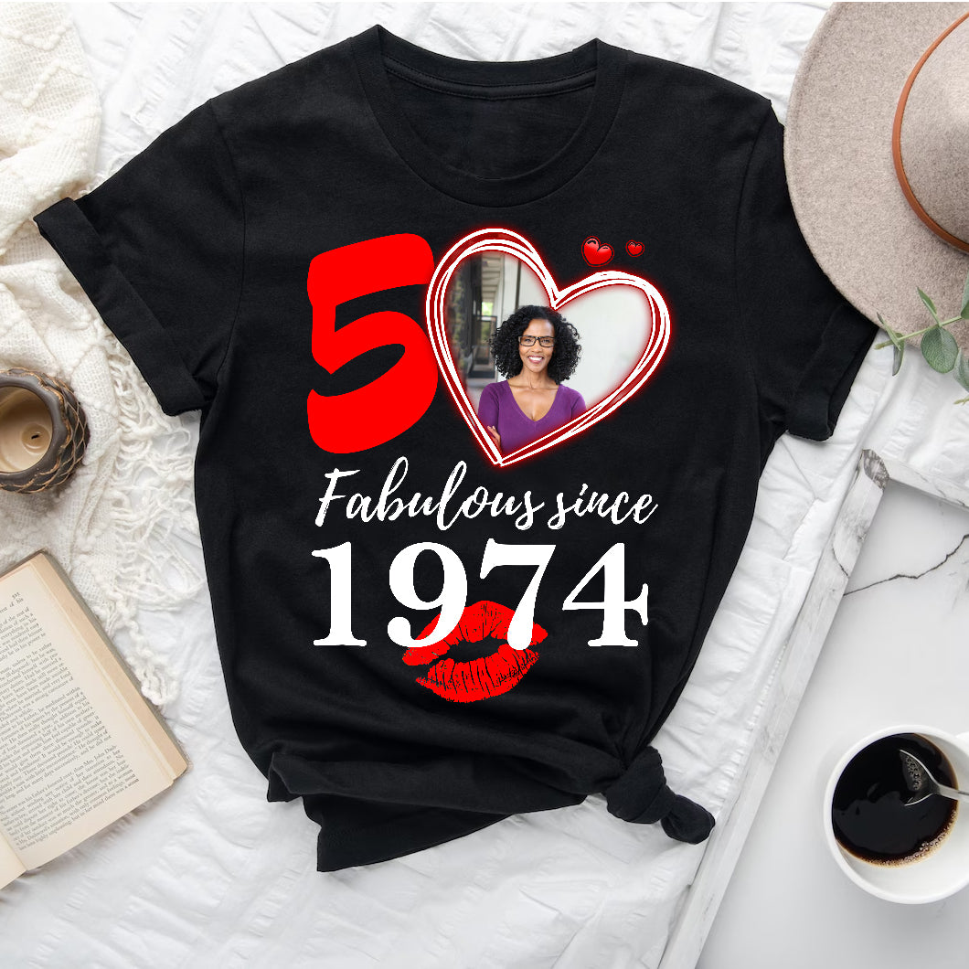 Chapter 50, Fabulous Since 1974 50th Birthday Unique T Shirt For Woman, Custom Birthday Shirt, Her Gifts For 50 Years Old , Turning 50 Birthday Cotton Shirt - HCT