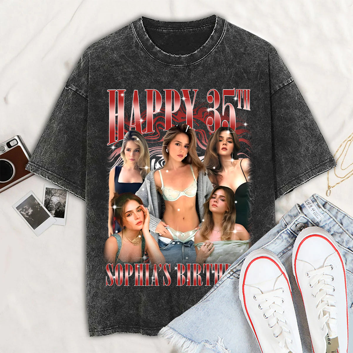 35th Birthday Shirts For Her, Personalised 35th Birthday Gifts, 1989 T Shirt, 35 And Fabulous Shirt, 35th Birthday Shirt Ideas, Gift Ideas 35th Birthday Woman-YPT-TLT