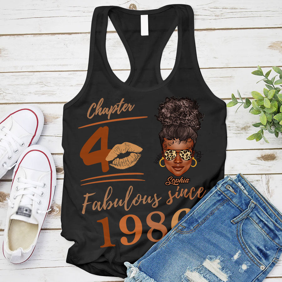 Chapter 40, Fabulous Since 1986 40th Birthday Unique T Shirt For Woman, Her Gifts For 40 Years Old , Turning 40 Birthday Cotton Shirt TLQ