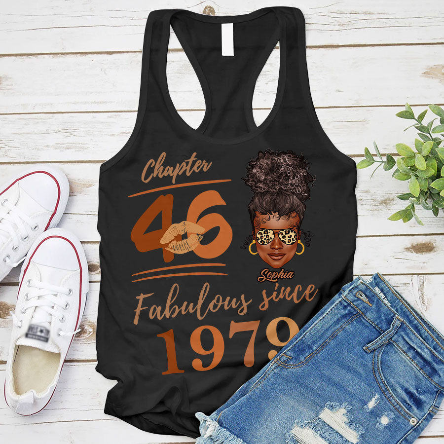 Chapter 46, Fabulous Since 1979 46th Birthday Unique T Shirt For Woman, Her Gifts For 46 Years Old , Turning 46 Birthday Cotton Shirt TLQ
