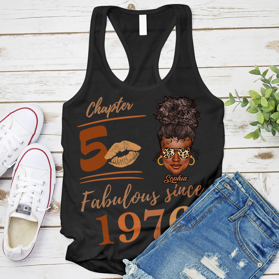 Chapter 50, Fabulous Since 1976 50th Birthday Unique T Shirt For Woman, Her Gifts For 50 Years Old , Turning 50 Birthday Cotton Shirt - TLQ