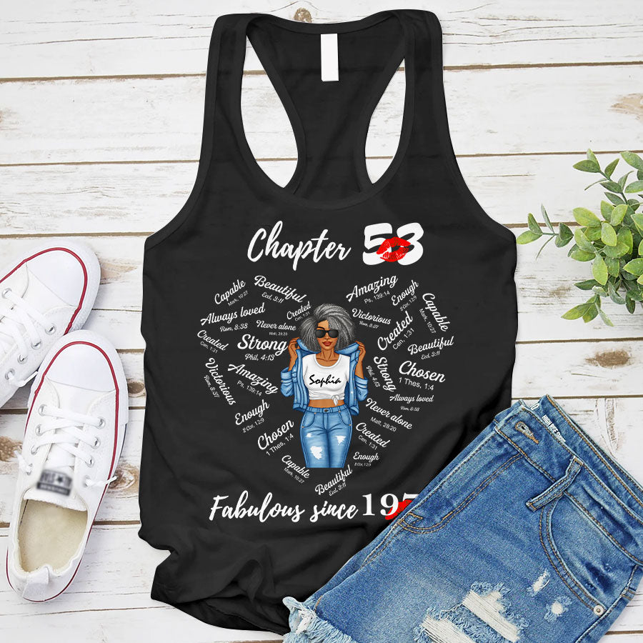 Chapter 53, Fabulous Since 1971 53rd Birthday Unique T Shirt For Woman, Her Gifts For 53 Years Old , Turning 53 Birthday Cotton Shirt-TLQ