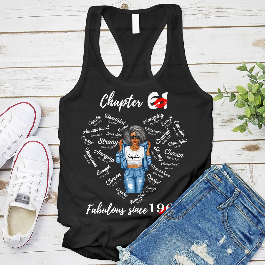 Chapter 61 Fabulous Since 1963 61st Birthday Unique T Shirt For Woman, Her Gifts For 61 Years Old , Turning 61 Birthday Cotton Shirt-TLQ
