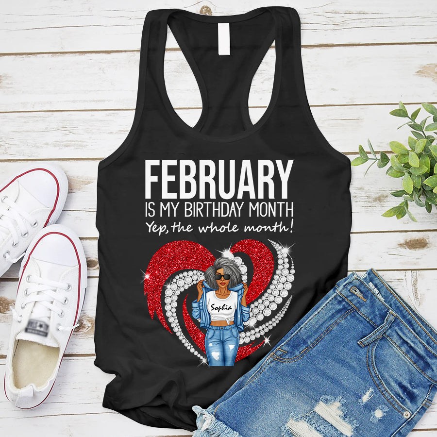 Custom February Birthday Shirt For Woman, Queens Are Born In February Gifts, Melanin Afro Woman Shirt, Black Girl Tee, Afro Queen Gift