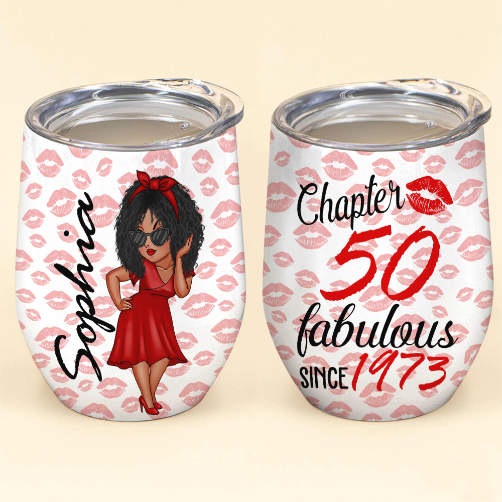Personalized 50th Birthday Gifts, Fifty Tumbler, Personalized Wine Tumbler - 50th Gift Ideas For Her