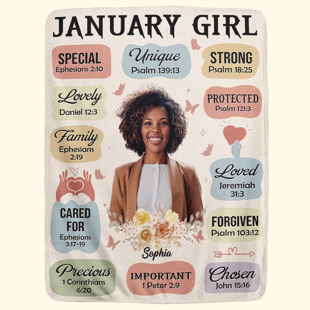 Personalized Blanket - Gift for January Girls