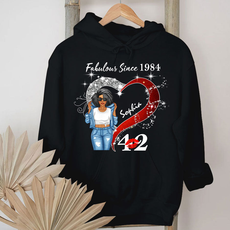 Custom Birthday Shirt, Her Gifts For 42 Years Old , Turning 42 Birthday Cotton Shirt, Fabulous Since 1984 - TLQ