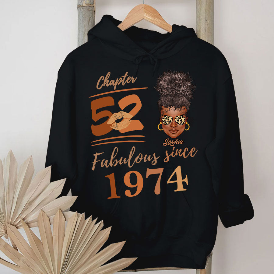 Chapter 52, Fabulous Since 1974 52nd Birthday Unique T Shirt For Woman, Her Gifts For 52 Years Old , Turning 52 Birthday Cotton Shirt TLQ