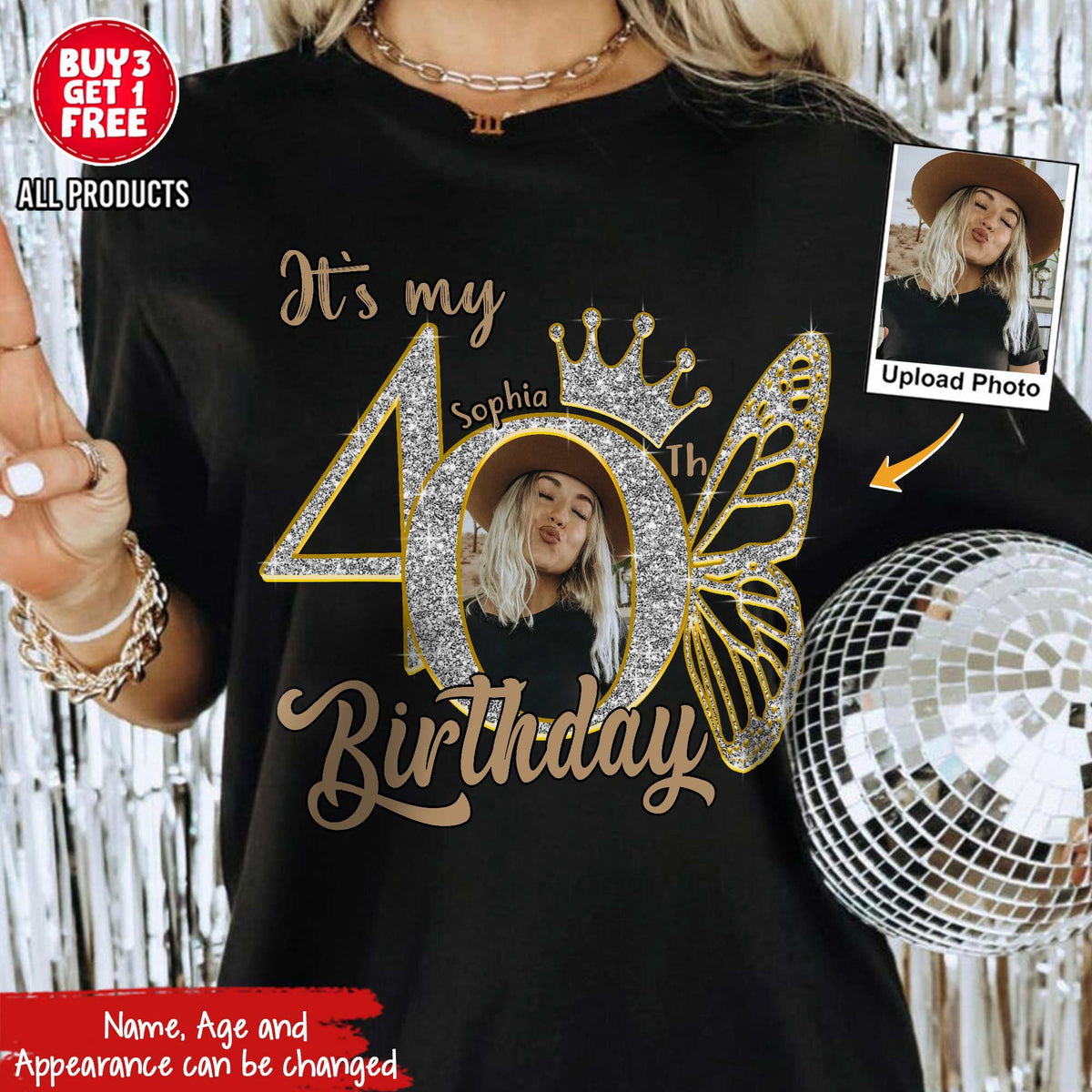 40th Birthday Shirts, Custom Photo Birthday Shirts, Turning 40 Shirt, Gifts For Women Turning 40, 40 And Fabulous Shirt, 40th Birthday Shirts For Her - YPT-HCT
