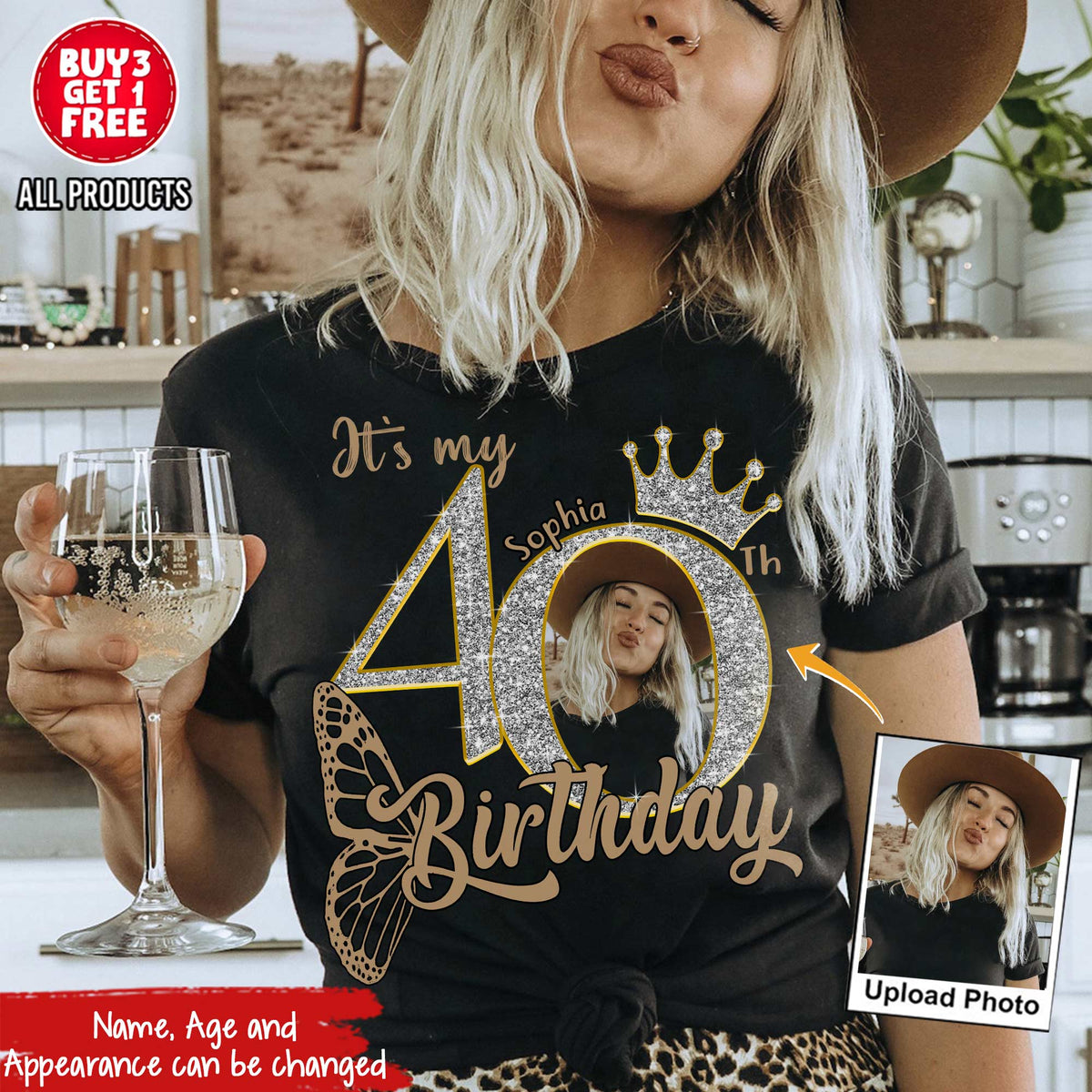 40th Birthday Shirts, Custom Photo Birthday Shirts, Turning 40 Shirt, Gifts For Women Turning 40, 40 And Fabulous Shirt, 40th Birthday Shirts For Her - YPT-HCT