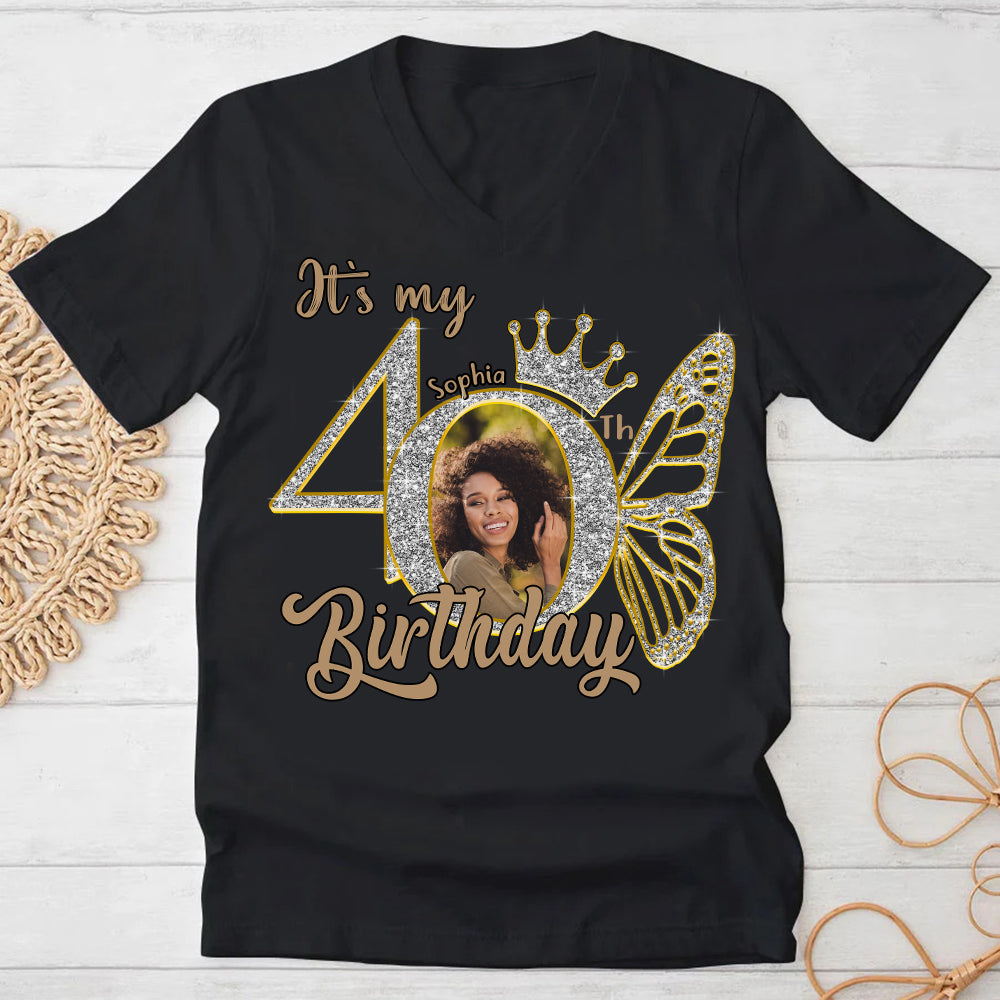 40th Birthday Shirts, Custom Photo Birthday Shirts, Turning 40 Shirt, Gifts For Women Turning 40, 40 And Fabulous Shirt, 40th Birthday Shirts For Her - YPT-HCT