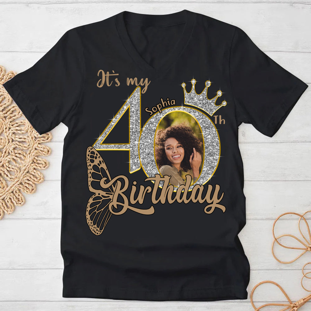40th Birthday Shirts, Custom Photo Birthday Shirts, Turning 40 Shirt, Gifts For Women Turning 40, 40 And Fabulous Shirt, 40th Birthday Shirts For Her - YPT-HCT