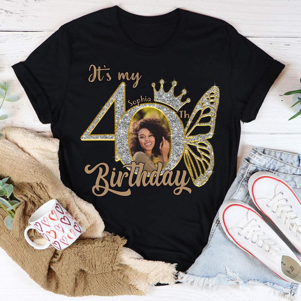 40th Birthday Shirts, Custom Photo Birthday Shirts, Turning 40 Shirt, Gifts For Women Turning 40, 40 And Fabulous Shirt, 40th Birthday Shirts For Her - YPT-HCT
