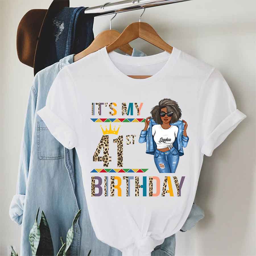 Personalized 41st birthday shirts for her, 41 and fabulous shirt, 41st birthday shirt ideas, gift ideas 41st birthday woman-YPT-HCT