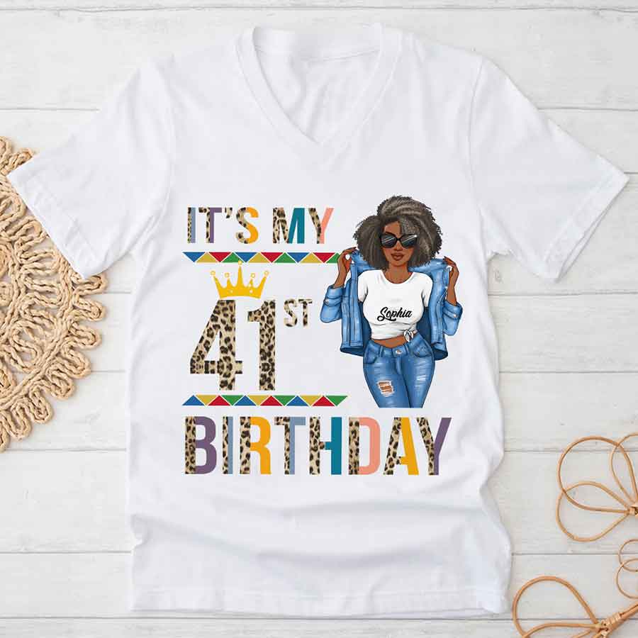Personalized 41st birthday shirts for her, 41 and fabulous shirt, 41st birthday shirt ideas, gift ideas 41st birthday woman-YPT-HCT