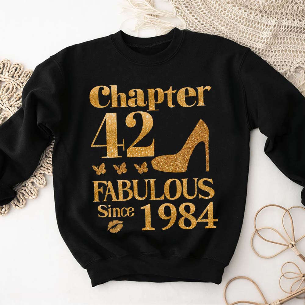 Chapter 42, Fabulous Since 1984 42nd Birthday Unique T Shirt For Woman, Her Gifts For 42 Years Old , Turning 42 Birthday Cotton Shirt